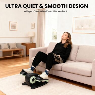 Еліптичний тренажер під стіл, електричний з масажем ніг, міні крострейнер з пультом, LCD-трекер, для молоді, літніх та дорослих