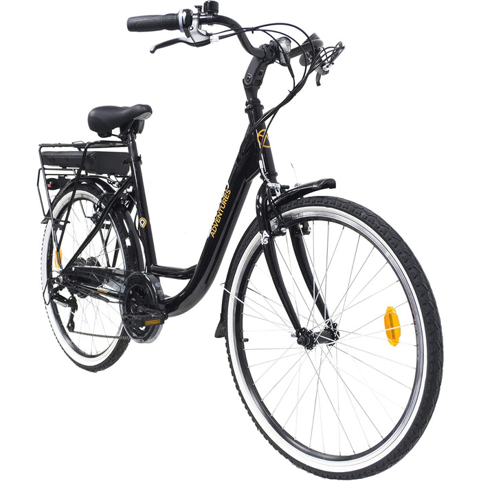 Електровелосипед Denver Discovery E4000, міський, 26 дюймів, Shimano 6 швидкостей, для жінок, чорний