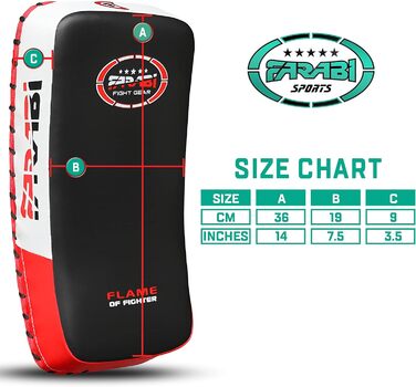Подушки для ударів Farabi Sports для коучингу, тренувань, кікбоксингу, MMA, Муай Тай (червоні)
