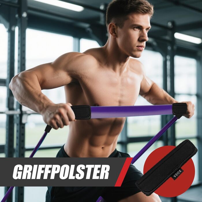 Фітнес гумки VEICK: набір еластичних стрічок для фітнесу, калістеніки та пілатесу (з антиковзним ремінцем)