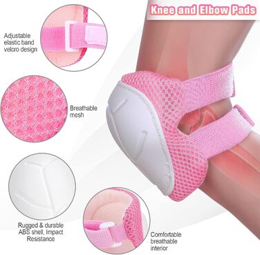 Набір захисту для дітей: наколінники, налокітники, рукавички. Підходить для роликів, скейтборду. Колір: зелений, рожевий (M, M, Pink)
