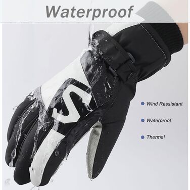 Жіночі гірськолижні рукавички водонепроникні та вітрозахисні з підтримкою Touchscreen, рожево-білі, універсальний розмір