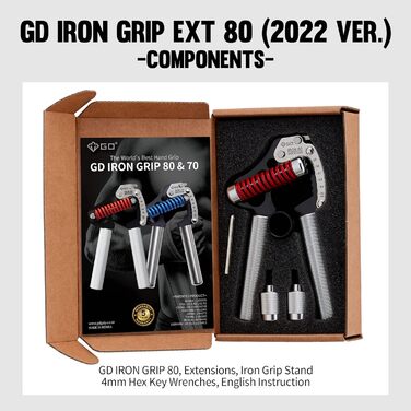 Регульований еспандер для рук GD Grip, зміцнювач кисті (55–176 фунтів, сталева пружина 80)