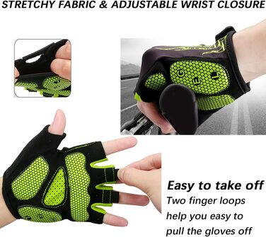 Велоперчатки Radhandschuhe (унісекс, жовті, XXL) з гелевими вставками SBR 5мм, дихаючі, для MTB, шосейних велосипедів