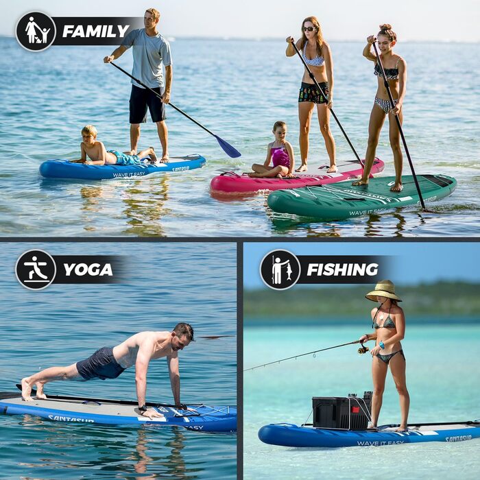 Надувний  SUP-борд Santasup Sport-Blue: Комплектація для дорослих (весло, насос, рюкзак, лінька, сумка)