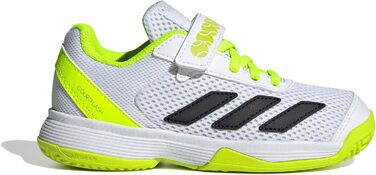 Дитячі тенісні кросівки adidas Courtflash Comfort для дітей, 28 EU, білий, чорний, лимонний, унісекс
