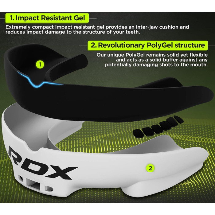 Захист для зубів RDX для єдиноборств: бокс, ММА, кікбоксинг, хокей, футбол, регбі. Зручний кейс. Підходить для дорослих та дітей (від 12 років).