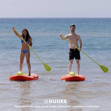 Надувний SUP борд HUIIKE з аксесуарами: весло, фіни, насос. Стабільний та міцний, 305 x 84 x 15 см, до 130 кг. Червоний, Essential