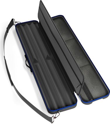 Чохол для більярдних київ Casemaster Parallax Guard 2x2, на 2 розбірні киї, міцний поліестер 600D з м'якою підкладкою, чорний з синім