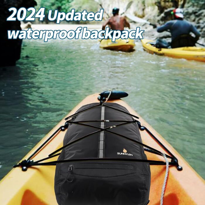 Водонепроникний рюкзак Sunnylon 20L з ролтопом, IPX8, з кишенею для телефону - для плавання, каякінгу, рафтингу, пляжу