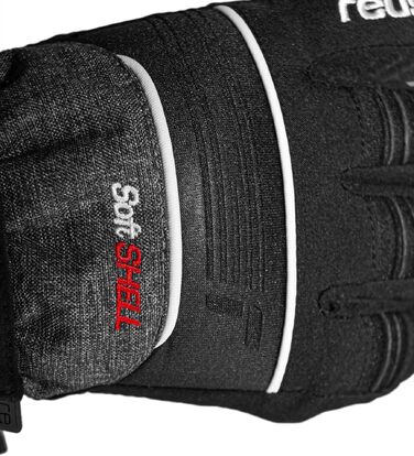 Дитячі гірськолижні рукавички Reusch Softshell, водонепроникні та вітрозахисні (чорно-сірі, розмір 6.5)