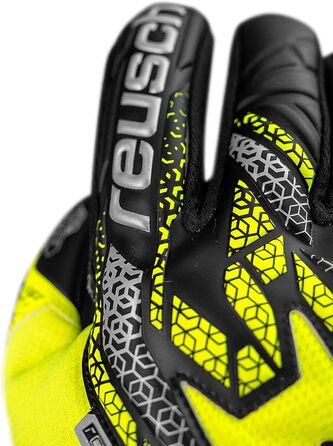 Воротарські рукавички Reusch Attrakt Silver - дихаючі, для чоловіків та жінок, жовто-сріблясті-чорні, розмір 10.5