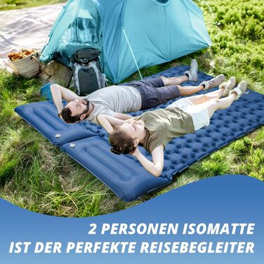 Килимок для кемпінгу Cieex Isomatte двомісний, самонадувний, легкий, водонепроникний з насосом та подушками