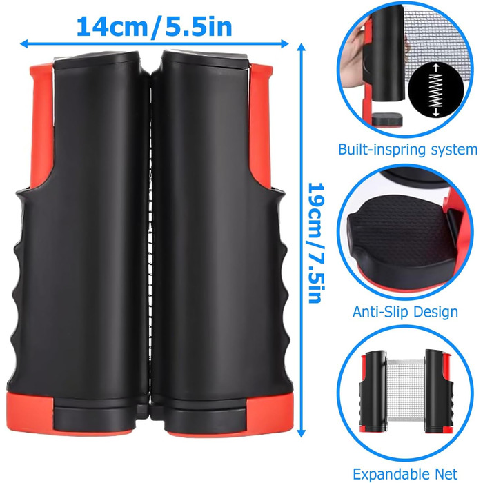 HOMURY Набір для настільного тенісу: 2 ракетки, сітка, 3 м'ячі, сумка, для гри в приміщенні та на вулиці, дитячий та дорослий