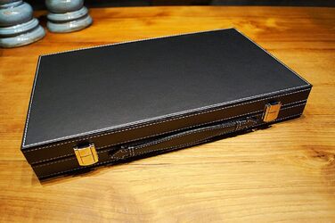 Набір для гри в нарди PrimoGames Attaché, штучна шкіра, фетрова підкладка, 48x38 см, з кубиками та стаканчиками