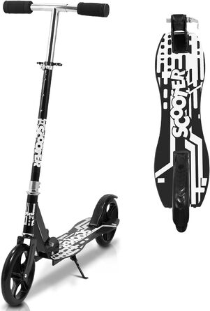 Самокат Cecaylie Cityroller з великими колесами, складаний, регульований по висоті, для дітей і дорослих, заднє гальмо, ремінь для перенесення, до 100 кг