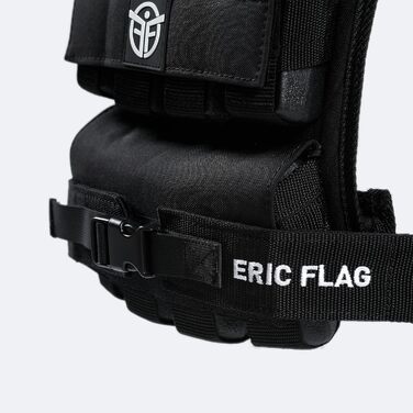 Обтяжувальний жилет Eric Flag 20 кг або 10 кг з металевими вантажами, регульований, для кроссфіту, силових тренувань, каллістеніки та спортзалу, унісекс, преміум-якість