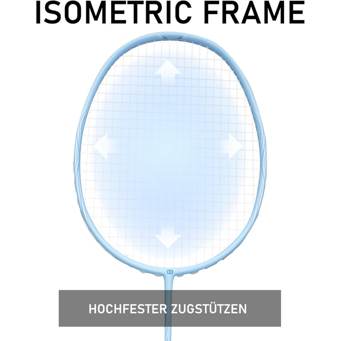 Ракетка для бадмінтону OGEENIER з графіту, легка, професійна, карбонова, з антиковзним грифом та сумкою (Блакитна)
