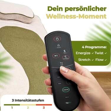 Електрична масажна килимок VitaStretch з льону | 4 програми для спини, плечей, стегон | Функція підігріву, таймер