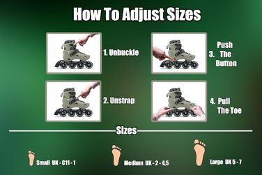 Регульовані ролики з підсвічуванням - дитячі ролики для інлайнів для дітей та дорослих S (11C-1.5 UK) сірі