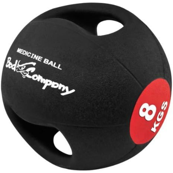 Медичний м'яч Bad Company Pro Grip з подвійною ручкою, 8 кг, для фітнесу, окремо або в наборі