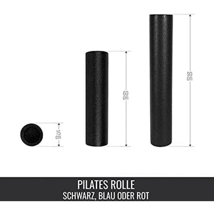 Пілатес ролик GORILLA SPORTS, піна, 60x15/90x15 см, масажний фітнес-ролер для йоги, гімнастики, фасцій, вибір кольору