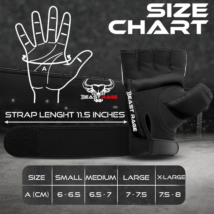 Боксерські рукавички BEAST RAGE для кікбоксингу, карате, тайського боксу (XXL, білий/чорний)