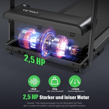 Електричний біговий тренажер для дому та офісу, 120 кг, 1-12 км/год, LED-дисплей, Bluetooth, пульт, додаток, компактний