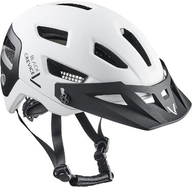 Велошолом Black Crevice для дорослих, MTB, регульований розмір S/M (54-58 см), білий/чорний, дихаючий, для чоловіків і жінок