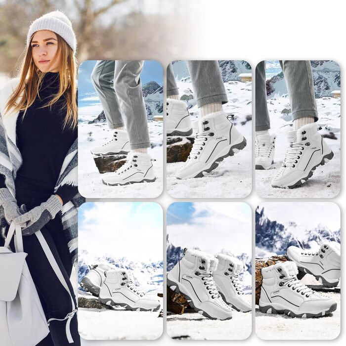 Черевики зимові жіночі Littleplum, утеплені, для трекінгу, осінні, Outdoor, снігові, зимові, 37 EU, білі