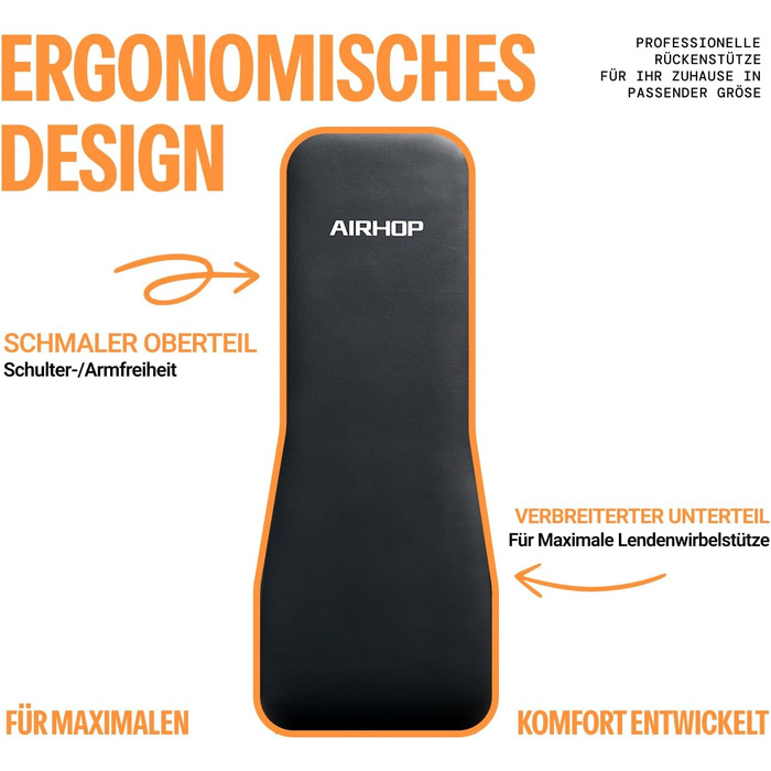 Складана лавка для тренувань AIRHOP Upgrade, мультифункціональна (похила/рівна) для всього тіла, швидко складається, компактна для дому та спортзалу