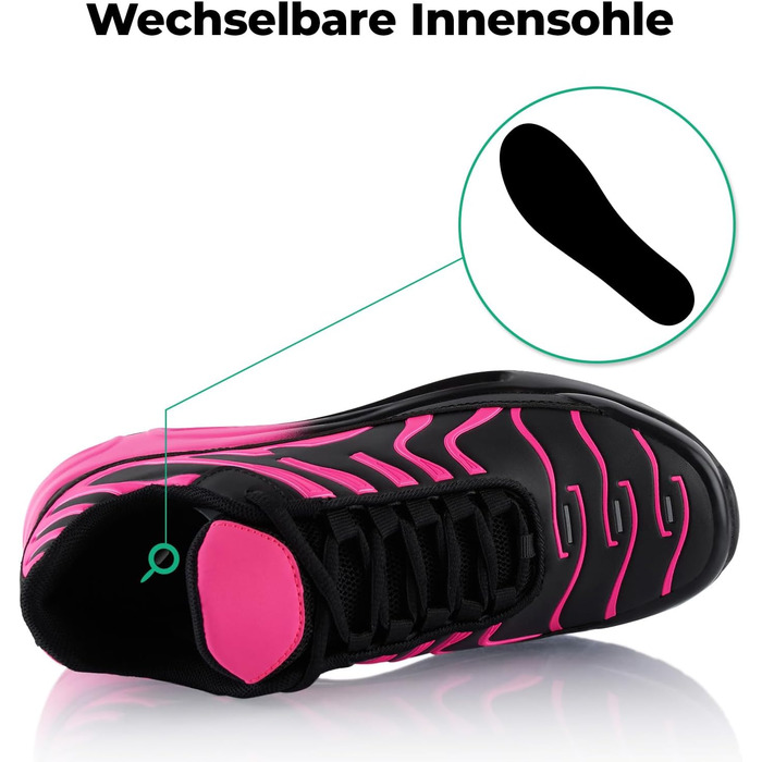 Спортивні кросівки для жінок та чоловіків, амортизація, легкі бігові кросівки, чорний, зелений, оранжевий (38 EU, чорний, рожевий)