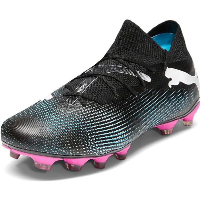 Жіночі футбольні бутси PUMA Future 7 Match для жорсткого та штучного покриття, шнурівка, чорно-рожевий, розмір 37 EU
