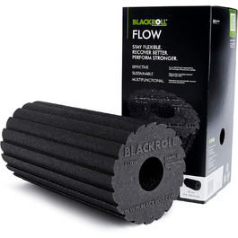 BLACKROLL® FLOW міофасціальний ролер для самомасажу, середня жорсткість, чорний, з карткою вправ