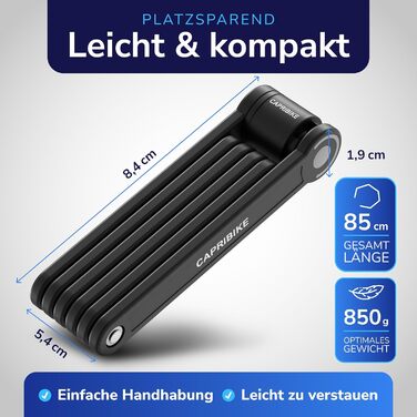 Замок для велосипеда Faltschloss: надійний складний замок для велосипеда та електробіка, рівень безпеки 10, з 2 ключами