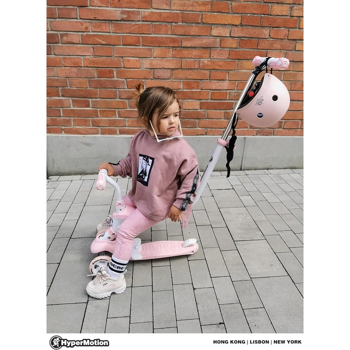 Самокат дитячий Kinderroller 5 в 1 рожевий: самокат-біговел, з сидінням, для дівчаток та хлопчиків