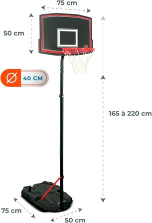 Баскетбольний кошик Phoenix з підставкою, регульована висота 2.2м