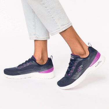 Кросівки Skechers Skech-air Dynamight Winly для чоловіків (35.5 EU, сітчасте синє полотно з фіолетовою окантовкою)