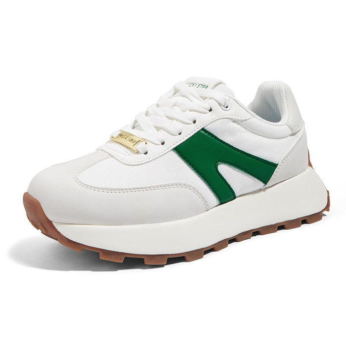 Кросівки жіночі Lucky Step на платформі, ретро-стиль, для бігу, тенісу та повсякденного носіння (Сіро-зелені, 41 EU)