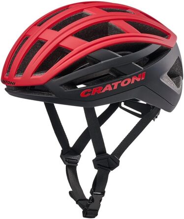Велосипедний шолом Cratoni C-AirLite для підлітків та дорослих, MTB/BMX/міський, червоно-чорний матовий, 58-61 см, з ремінцем RennMaxe