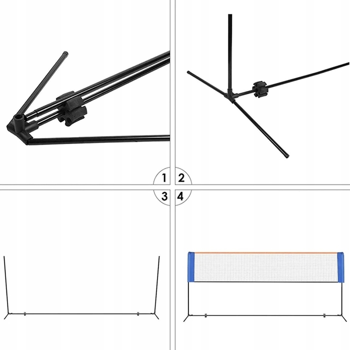Універсальний набір сітки для волейболу, бадмінтона та тенісу, портативна, регульована, 310 x 225 см