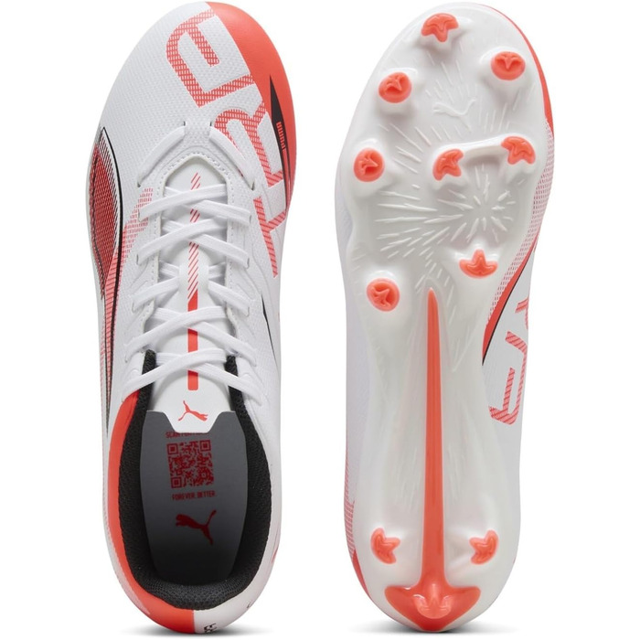 Жіночі футбольні бутси PUMA Ultra 5 Play FG/AG, 39 EU, білий/чорний/червоний