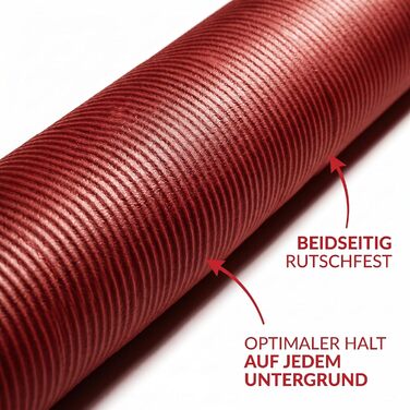 Килимок для йоги NRB Extra Thick (183x61x1.5 см) - Нековзний килимок для фітнесу, пілатесу та гімнастики з ременем для переноски (Червоний)