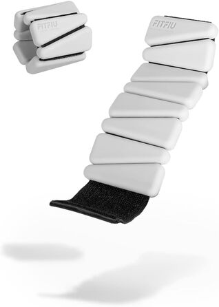 Браслети-ваги Fitfiu Fitness Rectangular Wrist - Набір 2 шт по 0,5 кг, біле м'яке силікон, для зап'ястя та щиколотки