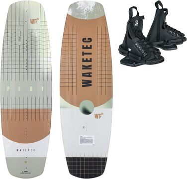 Waketec Wakeboard-Set Play: вейкборд для катання на воді, комплект з кріпленням Onset, для початківців та досвідчених, вага 40-90 кг, розмір S/M, 139 см