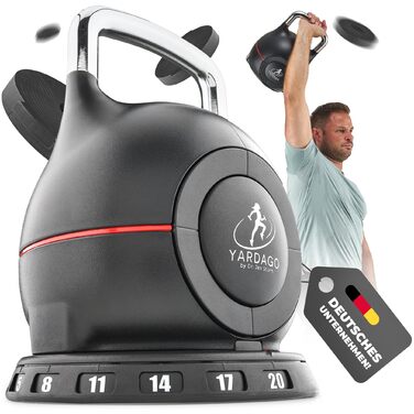 Кетлбел зміннісна Flexi-Kettlebell 2-20 кг для силових тренувань, CrossFit та загальної фізичної підготовки. Компактний, регульований, для домашнього тренажерного залу, Пілатесу, тренувань всього тіла. Набір кулькових гантелей.