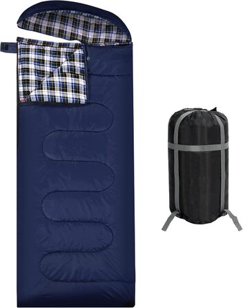 Спальний мішок Redcamp Baumwoll-Flanell для кемпінгу, 3 сезони, теплий та комфортний, вага 1.8-2.9 кг, колір морський блакитний