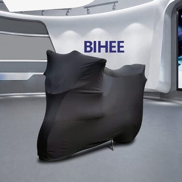 Захисний чохол для мотоцикла BHIEE від пилу для використання в приміщенні, еластична тканина, 245 x 104 x 125 см, чорний