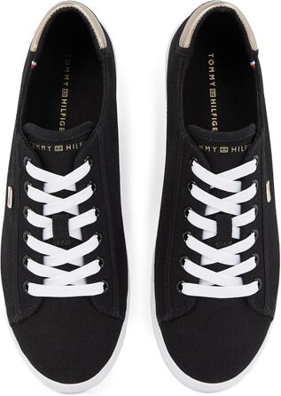 Кросівки жіночі Tommy Hilfiger Vulcanized Canvas Lace Up чорні (38 EU)