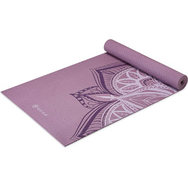 Йога мат Gaiam Premium 5 мм - Антиковзка тренувальна фітнес-мат для йоги, пілатесу та фітнесу (172,7 x 61 x 5 мм) - Колір: фіолетовий
